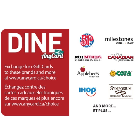Any Card Dine $50 eGift Card (Email Delivery)