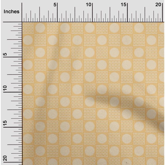 oneOone Viscose Chiffon Fabric Stripe & Circle Patchwork Print Fabric By The Yard 42 Inch Wide