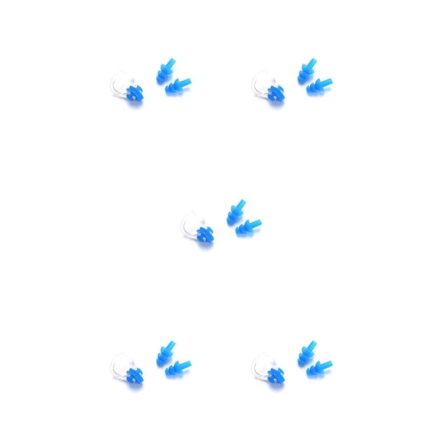 Youkk Waterproof Nose Clip Swimming Anti-skid Earplug for Protection Ear Protector Blue 5Set