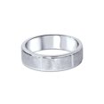thumbnail image 2 of Alliance de Mariage Plate Brossée 6 mm pour Homme, Ajustement Confortable, Or Blanc, 2 of 2