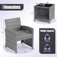 thumbnail image 3 of Costway 3 PCS Patio Furniture Set with Tempered Glass Coffee Table & Soft Seat Cushions Gray, 3 of 10