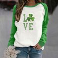 thumbnail image 1 of Chemises pour Femmes Décontractées Manches Longues Col Rond Hauts Chemises Amples Blouse Imprimé Graphique Chandail en Molleton Chemises de la Saint-Patrick pour Femmes, 1 of 4