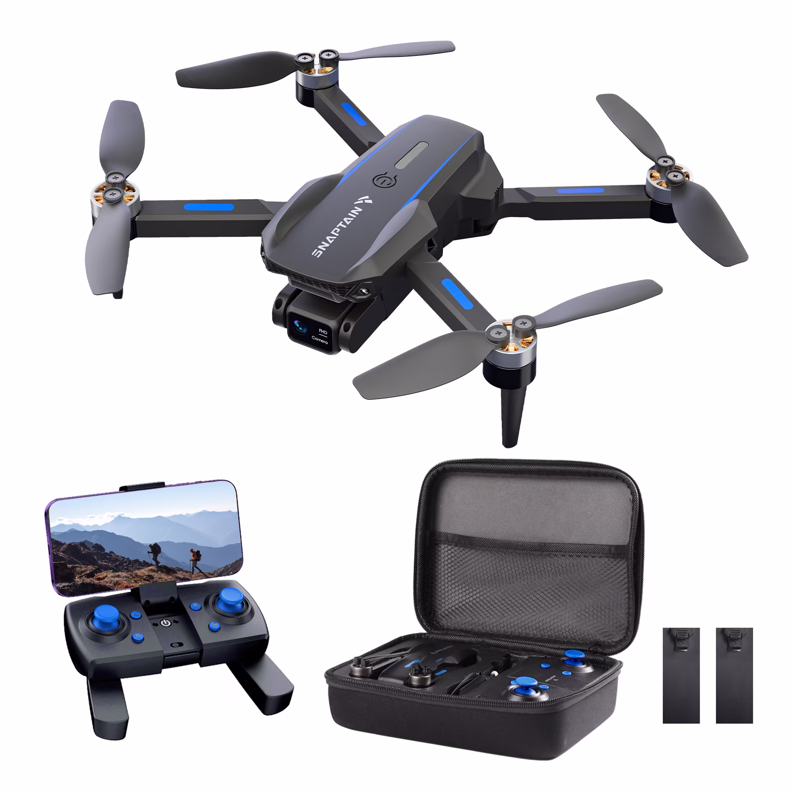 thumbnail image 1 of SNAPTAIN S5C Elite WiFi FPV Drone with 1080P FHD Camera, Voice Control, Gesture Control RC Quadcopter for Beginners with Altitude Hold, RTF One Key Take Off/Landing, Compatible w/VR Headset, 1 of 6