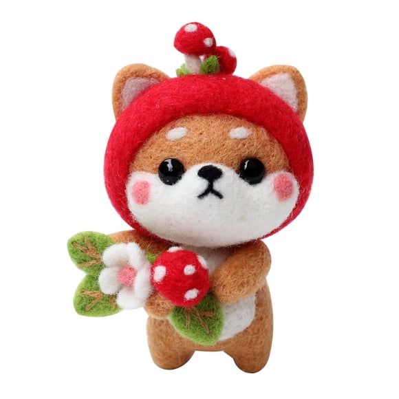 XZNGL Kids Toys Cute Dog Pattern Handmade Diy Poke Wool Felts Material Production Package