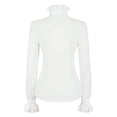 thumbnail image 3 of Womens Shirts Tops Long Sleeve With Punk Ruffles Fall Clothes for Women Tees Blouses White Size XL, 3 of 7