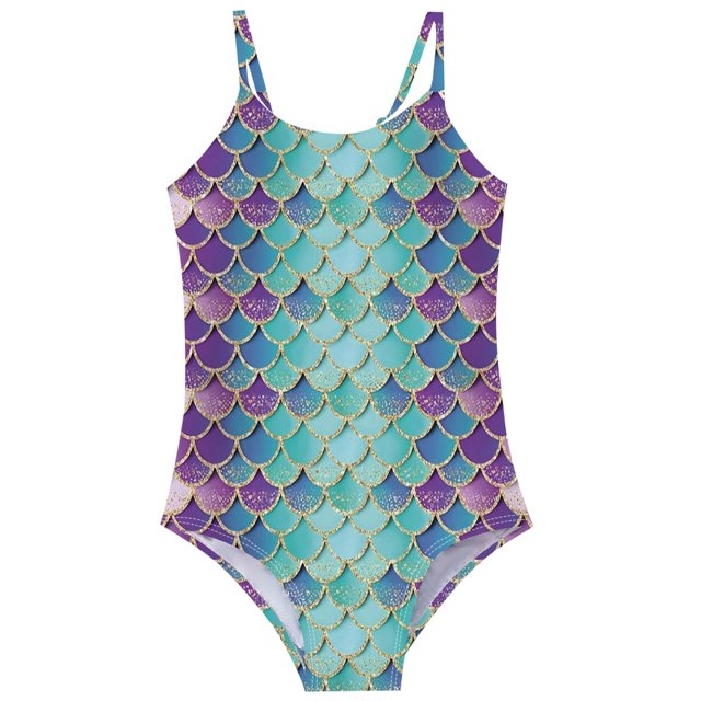 Maillots de Bain Fille 1 Pce Sans Manches à Volants Imprimés 4-5 Ans