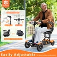 thumbnail image 3 of Foldable Electric Mobility Scooters with Rechargeable Lithium Battery, Exclusive Wide Leather Seat, Up & Down Armrests for Easy Transfer - Matte Orange, 3 of 15