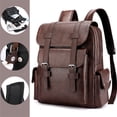 thumbnail image 4 of Meitianfacai Leather Laptop Backpack For Men, Work Business Travel Office Backpack College Bookbag, Casual Computer Backpack Fits Notebook 15.6 Inch, 4 of 6