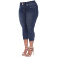 thumbnail image 3 of White Mark Women's Plus Size Super Stretchy Capri Jeans, Mid Waist, 3 of 5