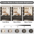 thumbnail image 3 of GloryStar Vanity Desk with Mirror and Lights, Modern Makeup Vanity Table with Chair/Power Outlets/5 Drawers/9 Storage Shelves/3 Lighting Colors, Large Storage Dressing Table Set for Bedroom Corner, 3 of 7