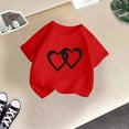 thumbnail image 5 of HNMKIU T-Shirt Graphique Tendance pour Filles Col Rond Manches Courtes Haut d'Été Décontracté pour Enfants, 5 of 5