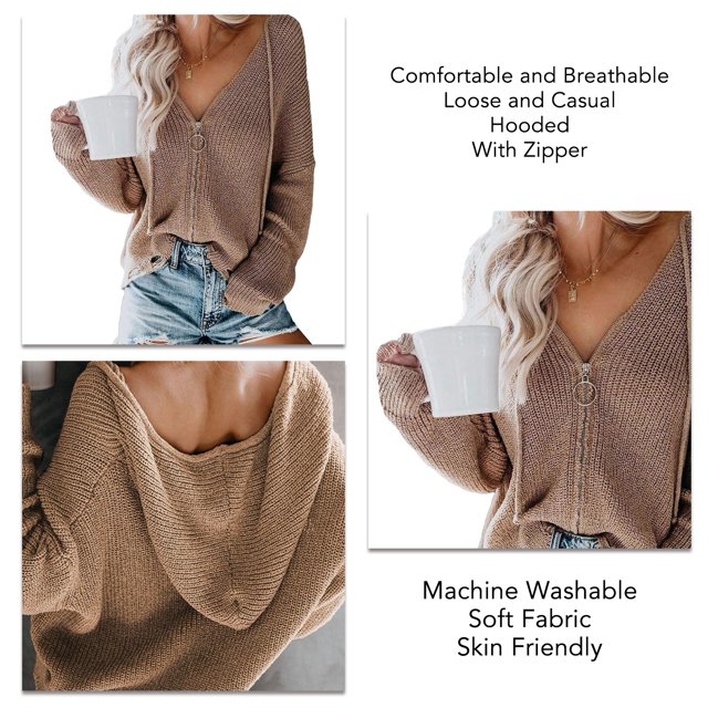 Femmes Cardigan à Capuche Pull Zip Cardigan à Capuche Pull Zip Ample Top Femmes Cardigan à Capuche Femmes Casual Top Femmes Cardigan à Capuche Pull à Capuche Peau Douce Décontractée