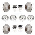 thumbnail image 1 of Transit Auto Front Rear Disc Brake Caliper Rotors and Semi-Metallic Pads Kit (10Pc) for Car 2010-2013 International TerraStar with 10 Lug Wheels Hat Shaped KC8-101103P, 1 of 11