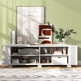 thumbnail image 4 of Costway Meuble Télé en Bois de 59 Pouces Console de Rangement Centre Multimédia avec Tablette Blanc Blanc, 4 of 10