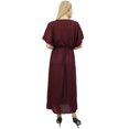 thumbnail image 2 of Bimba Robe Longue Décontractée Ample Unie en Rayonne Vin pour Femme avec Cordon de Serrage-16, 2 of 5