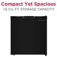 thumbnail image 4 of Frigidaire 1.6 Cu. ft. Mini Refrigerator with Built-in Freezer, Compact Refrigerator with Door Storage, Black, 4 of 10