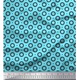 thumbnail image 1 of Soimoi Blue Moss Georgette Fabric Dots & Circle Geometric Print Sewing Fabric Yard 42 Inch Wide, 1 of 5