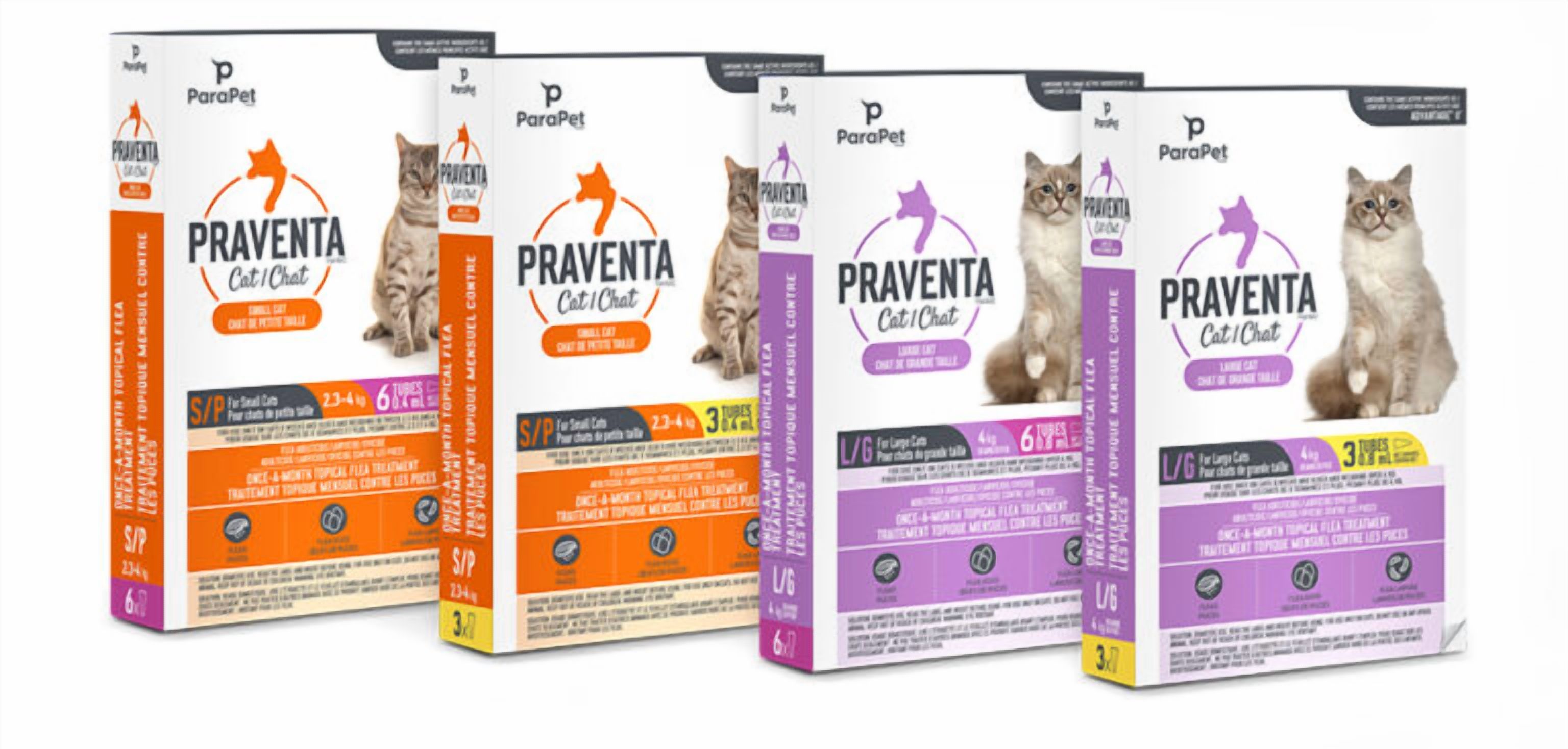 Parapet Praventa Traitement contre les Puces pour Chats de Petite Taille, 1 Tube