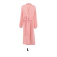 thumbnail image 3 of Dalazy Women Spring Front Open Casual Style Sleepwear Girls Simple Long Sleeve Sleep Robe Home Pajama Clothing Pink L, 3 of 6
