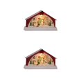 thumbnail image 2 of mmirethe Resin Christmas Scene Snow House LED Desktop Set Village Decoration Snowman 2Set, 2 of 6
