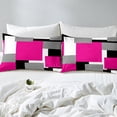 thumbnail image 4 of Erosebridal Chic Abstract Sheet Set Queen, Hot Pink Bedding Sets Queen Size, Rectangle Geometry Decor 4-Piece, 4 of 7