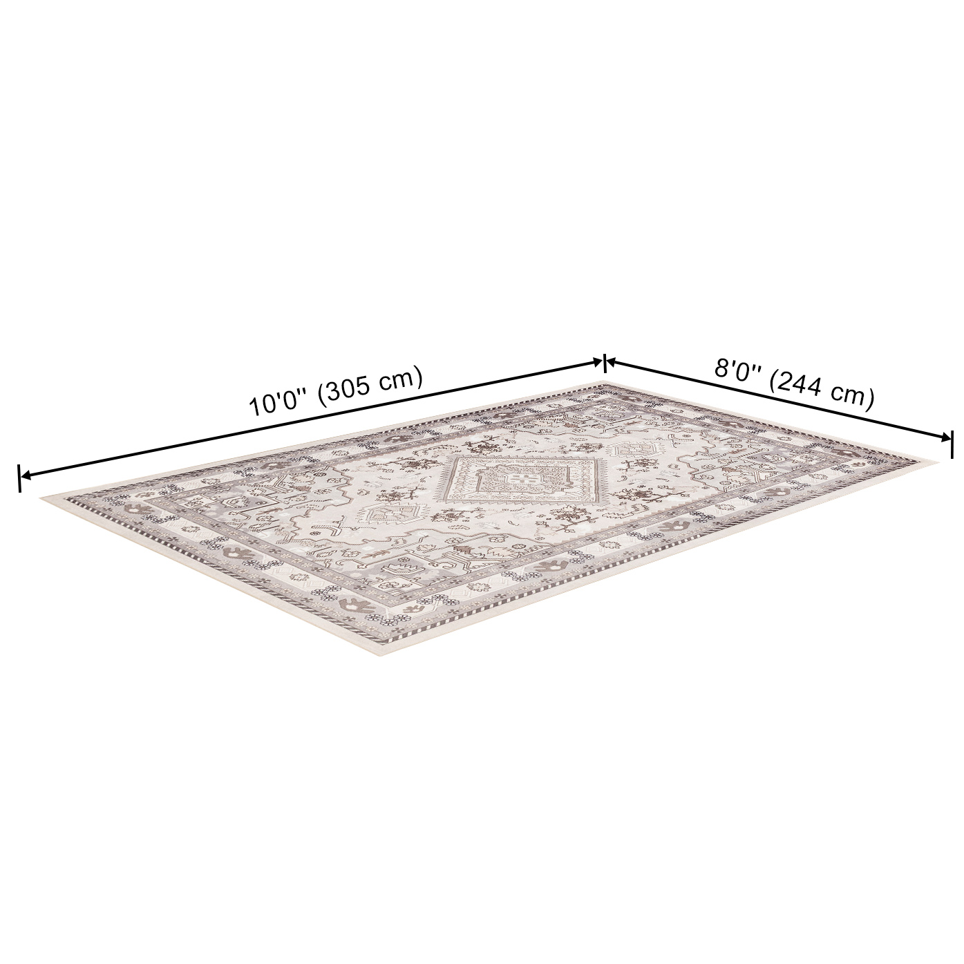 ECARPET Oriana Machine Washable Traditional Area Rug for Living Room, Bedroom, Dining Entrance, Hallway and More