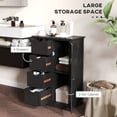 thumbnail image 4 of kleankin Armoire de Rangement de Salle de Bain avec Tiroirs et Tablette Ajustable, Noir, 4 of 10