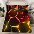 thumbnail image 2 of Erosebridal Teens Geometry Bed Sheets Set Twin Size, Futuristic Abstract Bed Sheets Twin, Minimalism Decor, 3pcs, 2 of 7