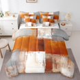 thumbnail image 1 of YST 7-Piece Orange White Gray Oil Painting Comforter Set, Full – Ombre Gradient, 1 of 4