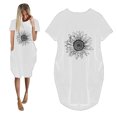 thumbnail image 4 of Robes d'Été Grande Taille pour Femmes 2024 Robe Décontractée Ample à Imprimé Tournesol Robe à Manches Courtes à Col en V Économisez jusqu'à 65 % de Rabais!, 4 of 5