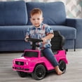 thumbnail image 4 of Costway 3 in 1 Ride on Push Car Mercedes Benz G350 Stroller Sliding Car w/ Canopy Pink, 4 of 10