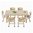 thumbnail image 2 of GloryStar Height Adjustable Kids Table and 6 Chairs Set - Graffiti Desktop, Easy-to-Clean Arts & Crafts Table with Non-Slip Legs, Detachable Storage Box for Daycare, Classroom, and Home, 2 of 8