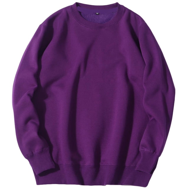 QIPOPIQ Chandails à Col Ras du Cou pour Hommes de Couleur Unie Mauve avec texture Géométrique, avec Manches Longues et un design Décontracté à Enfiler. Fabriqués à Partir d'Un Mélange de Poids Moyen de 95 % polyester et 5 % de Fibre Élastique pour Douceur et Confort. Comprend des Poignets Côtelés, un Ourlet et un Col Ras du Cou pour la Durabilité et la Rétention de la Forme. Idéal à Agencer avec des jeans Ou des Pantalons de Survêtement pour un Style Décontracté.