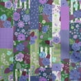 thumbnail image 1 of oneOone Polyester Spandex Medium Blue Fabric Asian Mix Floral Sewing Craft Projects Fabric Prints By Yard 56 Inch Wide, 1 of 4