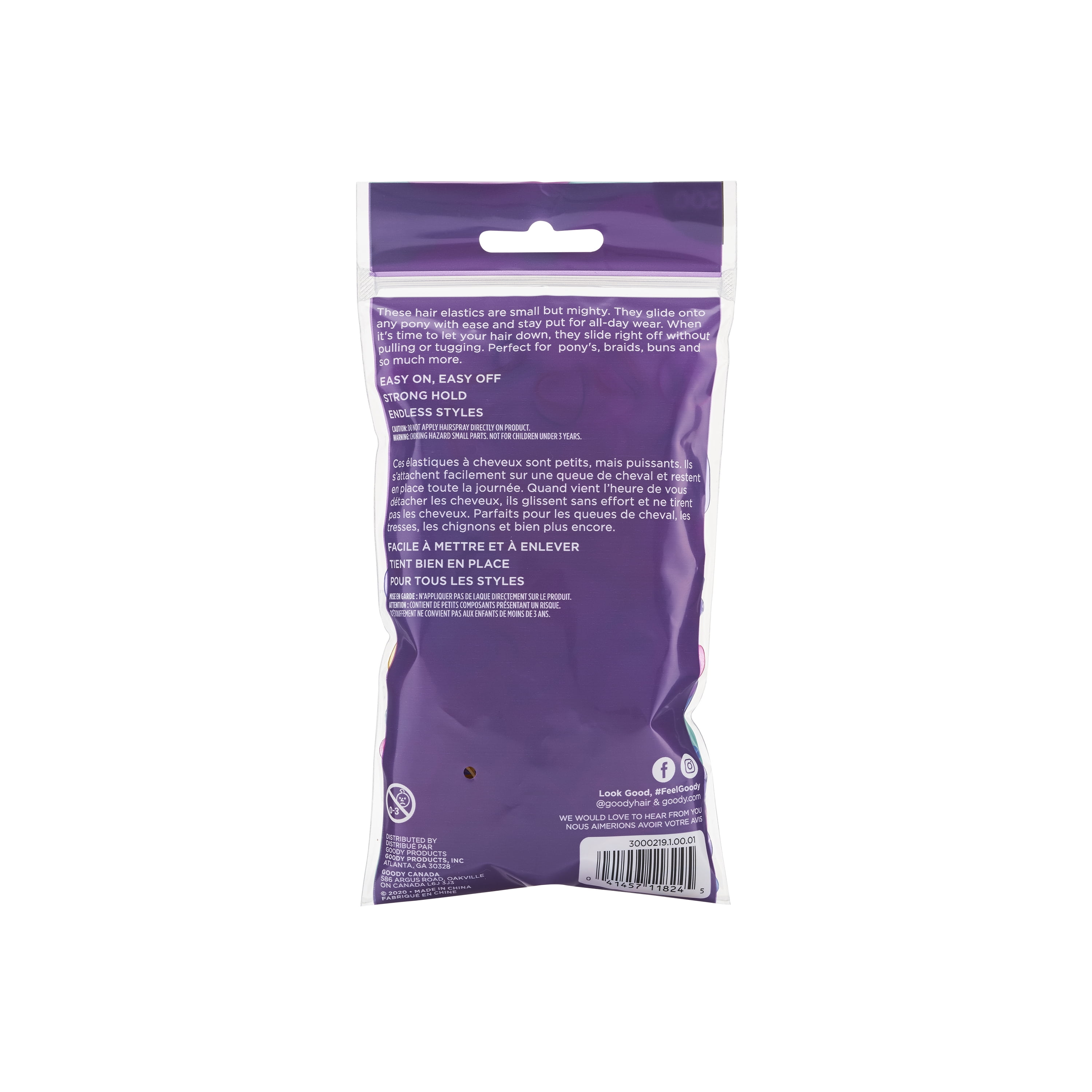 Goody Élastiques pour cheveux sans douleur pour enfants, cheveux fins, couleurs assorties, 500 pièces