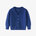 thumbnail image 3 of Liyamei Unisex Boy' Girls' Cardigans Sweater V Neck Long Sleeve Button Soild Knit Sweaters For 2 10 Years, 3 of 3