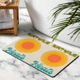 thumbnail image 2 of Bohemian Bath Rug - Non-Slip Half Circle Mat, Brings a Cute Boho Feel to Your Bathroom, Bedroom or Home Decor, Semi Round Shower Rug, Easy to Clean, Sun Retro Design, 20x32 inch, 2 of 5