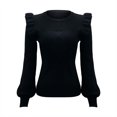 thumbnail image 4 of MESSUEN Chandail à Col Rond pour Femmes Hauts à Volants pour Femmes Chandails à Enfiler Femmes Hauts et Chemisiers pour Dames Hauts d'Été pour Dames Chandails pour Femmes T-Shirts pour Femmes Noir m, 4 of 5