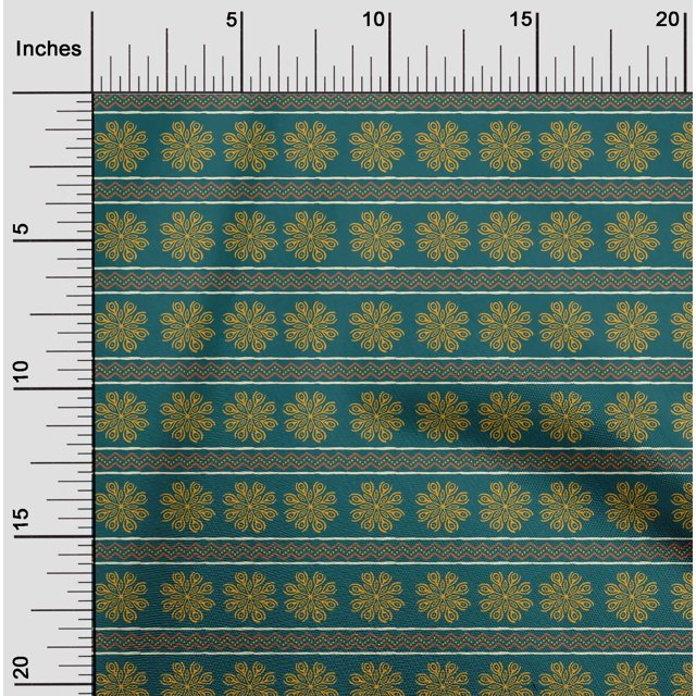 oneOone Cotton Cambric Fabric Floral & Chevron Block Fabric Prints By Yard 56 Inch Wide