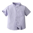 thumbnail image 1 of WEAIXIMIUNG Boys Tops 5T Spring Summer Boys Short Sleeved Shirt Solid Color Cardigan Children's Shirt, 1 of 3