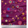thumbnail image 1 of Soimoi Pink Poly Georgette Fabric Insect & Floral Clip Art Fabric Prints by Yard 52 Inch Wide, 1 of 3