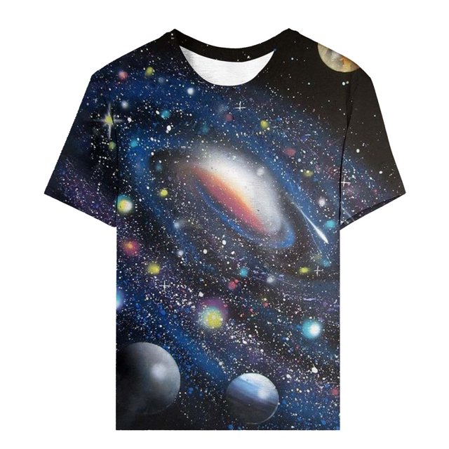 LUOGENLI T-shirts pour Femme pour Femmes T-Shirt à Col Rond pour Femme Étoile Mode Décontractée Imprimé Manches Courtes T-shirts pour Femmes T-shirts Graphiques TTG Grande Taille Saint-Valentin Bleu TG