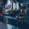thumbnail image 2 of Goplus Z-Shaped Racing Style Desk &  Massage Gaming Chair Set for Home Office, 2 of 10