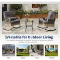 thumbnail image 3 of Outdoor Wicker Rocking Chair, Patio Rattan Rocker Chair with Cushions & Steel Frame, All-Weather Rocking Lawn Wicker Furniture for Garden Backyard Porch, 3 of 8