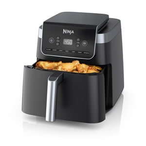 Ninja Air Fryer Pro XL 7-in-1 Max Crisp Tech 450F for Hotter Crispy Results 6.5 QT Capacity fits 9lb wings Max Crisp Broil Air Fry Roast Bake Reheat Dehydrate Space Saving Grey AF182AMZ