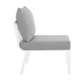 thumbnail image 3 of Modway Riverside Chaise Sans Accoudoirs d'Extérieur pour Patio en Aluminium, Blanc/gris, 3 of 6