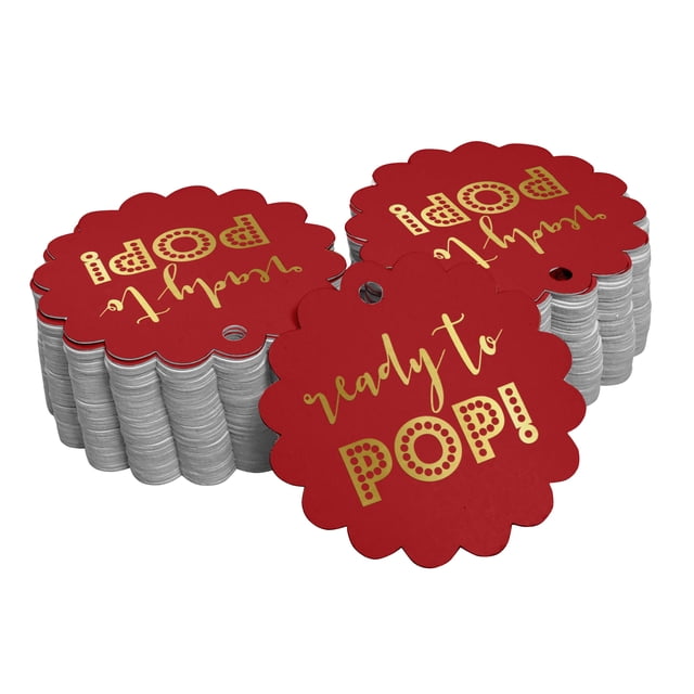 Inkdotpot Pack Of 100 Real Gold Foil Paper Tags Ready To Pop Baby Shower Favor Hang Tags
