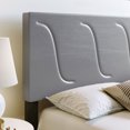thumbnail image 4 of Boyd Sleep Brussels Faux Leather Queen Platform Bed Frame and Headboard, Grey, 4 of 7