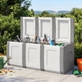 thumbnail image 4 of Gymax Deck Box Patio Container w/ Lockable Lid Weatherproof Plastic Storage Bin Gray & White, 4 of 9