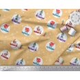 thumbnail image 2 of Soimoi Modal Satin Fabric Gift Box,Car & Santa Christmas Print Fabric by The Yard 42 Inch Wide, 2 of 3